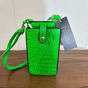 NWT PeTA Approved Vegan Crossbody Bag Neon Green